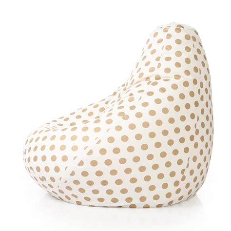 Style Homez Classic Cotton Canvas Polka Dots Printed Bean Bag Xxl Size