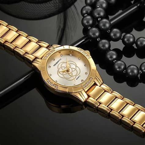 Wiedergeburt Mode Frauen Handgelenk Uhren Mit Diamant Goldene Armband