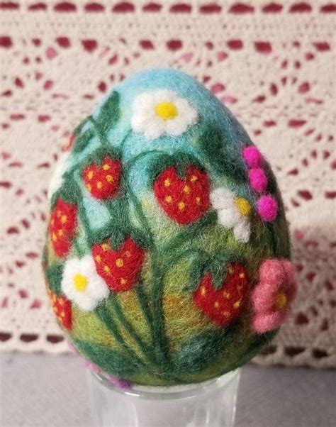 Needle Felted Easter Egg Etsy Nadelfilzen Basteln Basteln Mit Filz