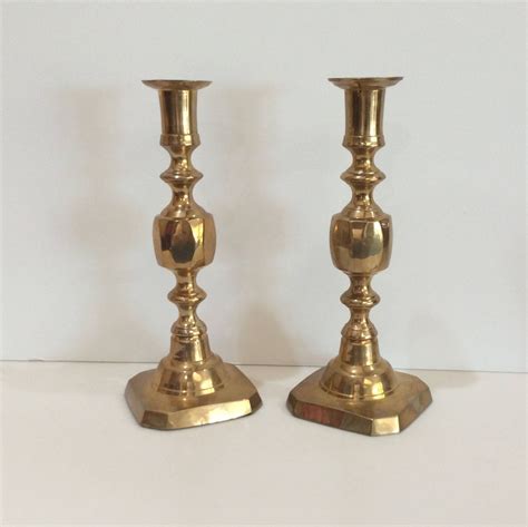 Brass Candlesticks Set Of 2 Candle Holders Pair Tall Etsy Tall Candlesticks Brass