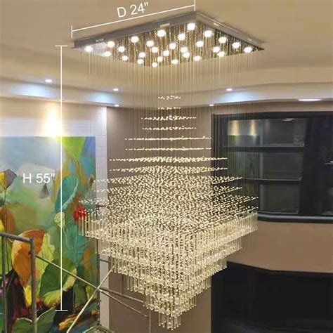 Buy Pm Raindrop Crystal Chandelier Large Modern Luxury Square Flush