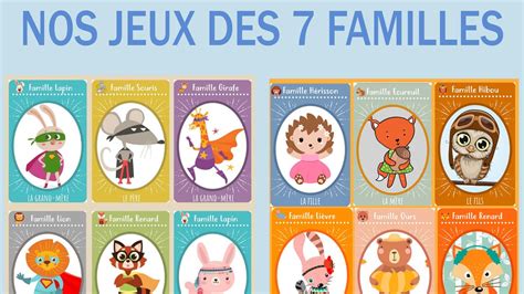 Nos jeux des 7 familles à imprimer un jeu indémodable qui plaît aux