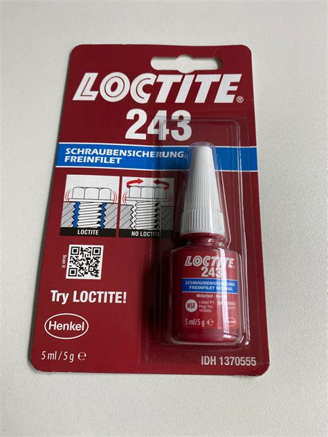 Loctite 243 Medium Strength Threadlocking Adhesive 5ml