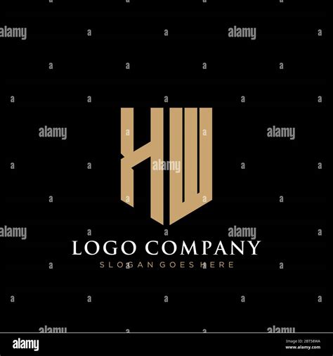 Initial Letter Hw Logo Icon Design Template Elements Stock Vector Image