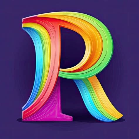 Abstract Colorful Letter R On White Background Stock Photo