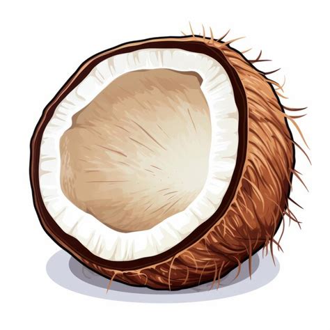 Premium Photo Realistic Vector Illustration Of An Open Coconut With