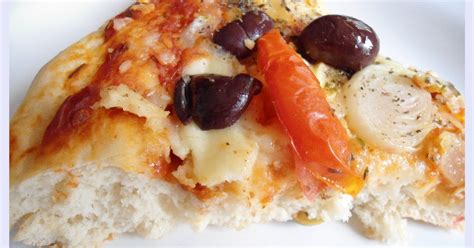 PÃO PIZZA TOMATES E AZEITONAS Quitutes da Andréa