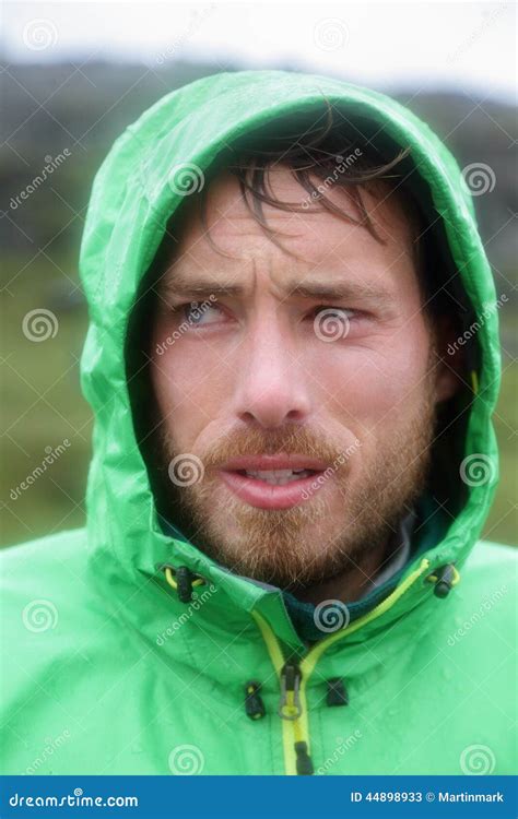 Raincoat - Man Outdoors In Rain Jacket Stock Photo - Image: 44898933