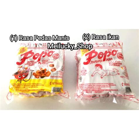 Jual Kerupuk Popo Maruku Ikan Pedas Manis And Rasa Ikan 30bks Malaysia