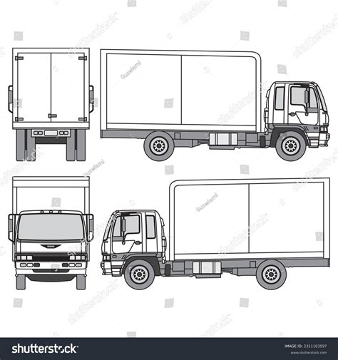 truck car outline part  stock vector royalty