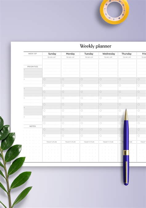 Free weekly task planner template - bestpastor