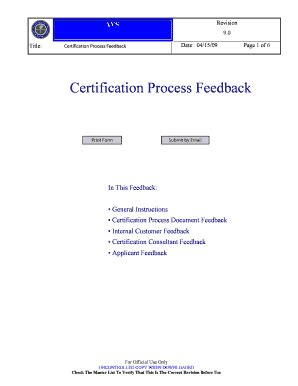 Fillable Online Faa Certification Process Feedback Form Faa Fax Email