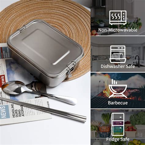 Afranti Stainless Steel Bento Lunch Box, Leak-Proof Bento Lunch