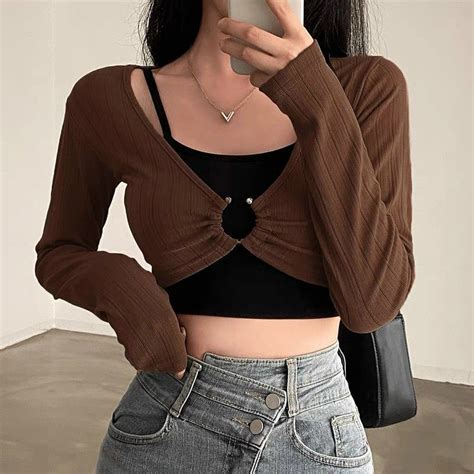 Croptop Bra Set With Round Chest Stylish Color Combination Hot Hit CRT Shopee Malaysia