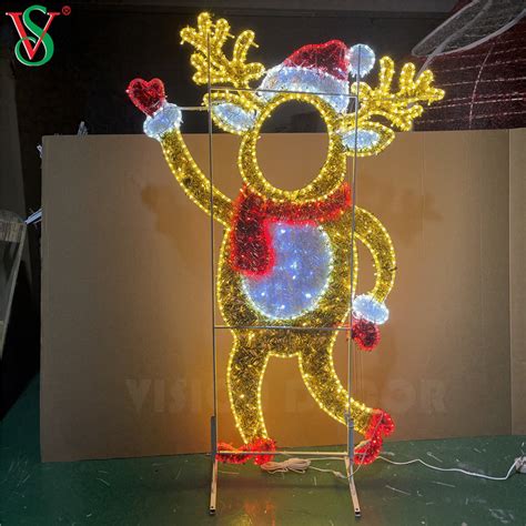 Ft Outdoor Illuminated Christmas Deer Photo Frame Led Motifs Lights