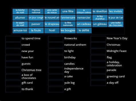 Chapitre Vocabulaire Match Up