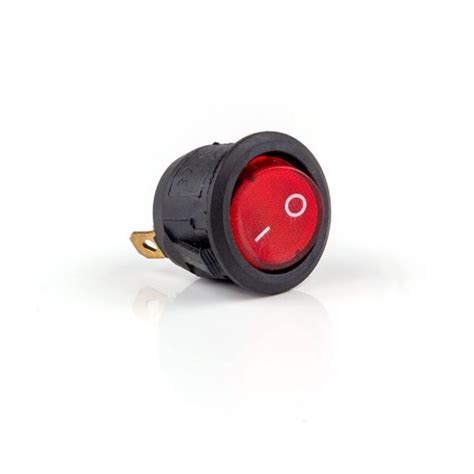 Interruptor Redondo Rojo Pin A Vac On Off Ecetronics Mid