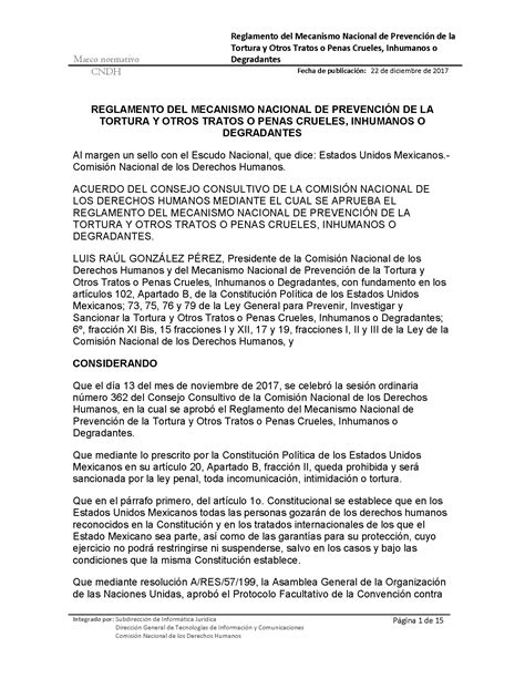 Normatividad Mecanismo Nacional de Prevención de la Tortura