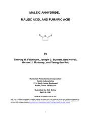 Lab Report 8 Isomerization Of Maleic Acid To Fumaric Acid Using