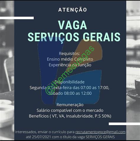 Aux Servi Os Gerais Fortaleza Ce Vaga S Themos Vagas