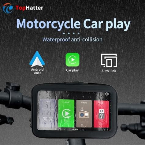 Navigation GPS pour moto TOPHATTER 7 pouces Étanche Carplay