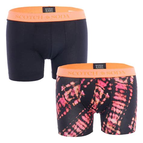 Lot De Boxers Avec Ceinture Fluo En Coton Bio Scotch Soda Noir