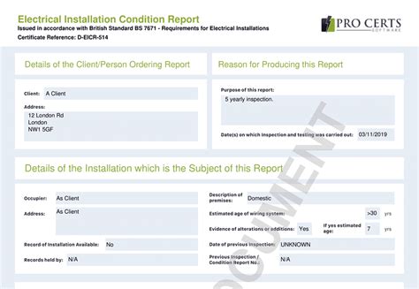 Electrical Installation Condition Report Eicr Pro Certs Software