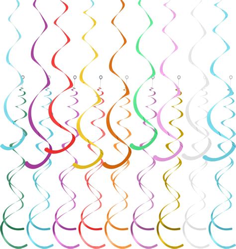 36 Pcs Colorful Hanging Swirl Party Decorations Ceiling