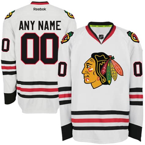 Mens Chicago Blackhawks Reebok White Edge Authentic Custom Road Jersey