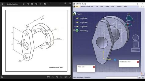 Catia V5 Part Design Exercice 7 Youtube
