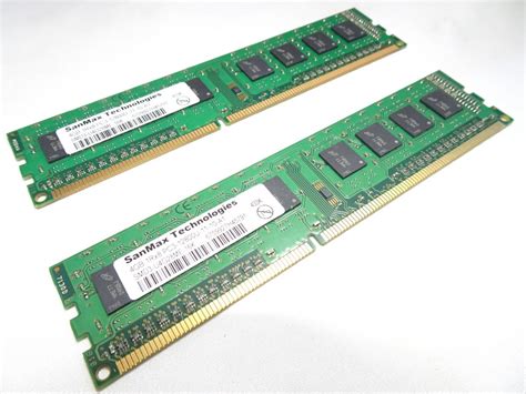 【目立った傷や汚れなし】美品 Sanmax デスクトップpc用 メモリー Ddr3 1600 Pc3 12800u 1枚4gb×2枚組 合計