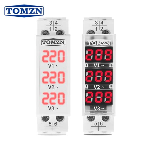 Misuratore Di Tensione Su Guida Din 18mm AC 40 500V 220V 380V