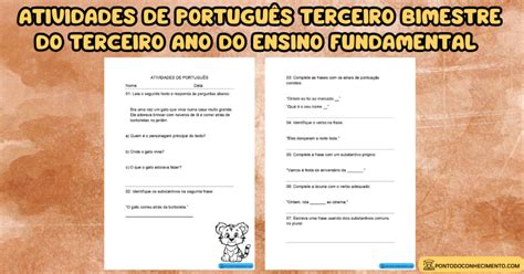 Arquivo de Atividades de português 3º bimestre do 3º ano do Ensino