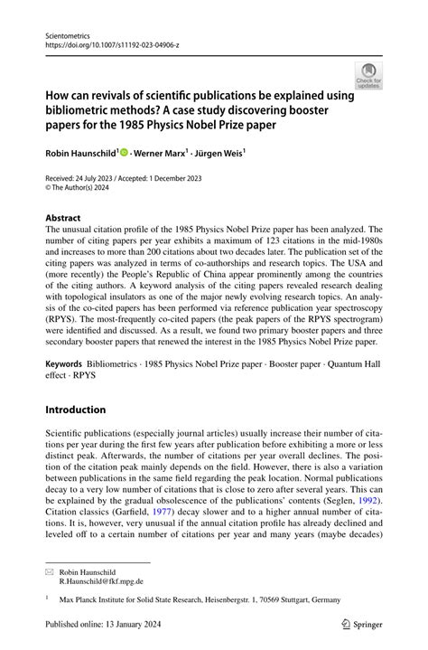 revivals  scientific publications  explained