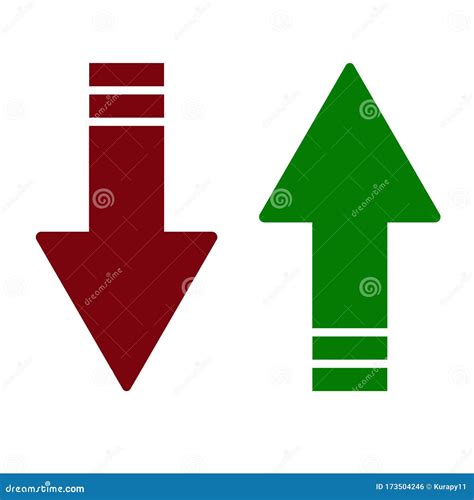 Green Up And Red Down Arrows Icon Arrows Symbol Stock Illustration