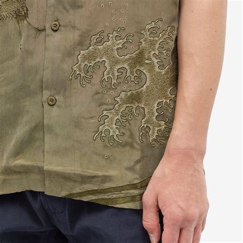 Maharishi Flying Cranes Vacation Shirt Olive End Kr