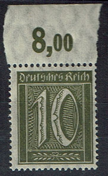 10 Pfennig 1921 Deutsches Reich Mi Nr 159 A POR Freimarken