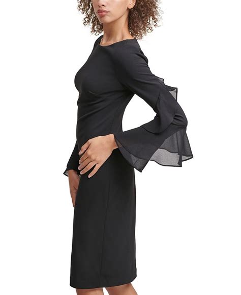 Calvin Klein Ruffle Sleeve Sheath Dress Macys