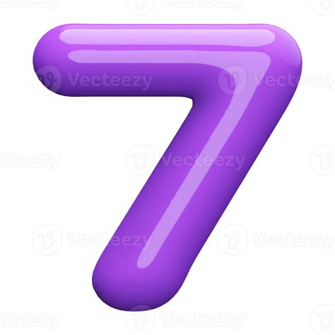 Purple 3d Number 7 46646557 Png