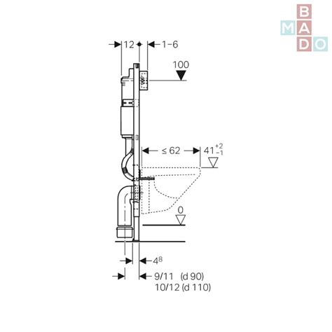 Geberit Duofix Basic Element für Wand WC 112cm mit Delta UP SPK Betät