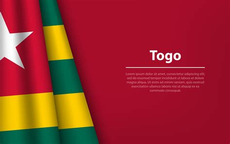 Wave Flag Of Togo With Copyspace Background Vector Art At