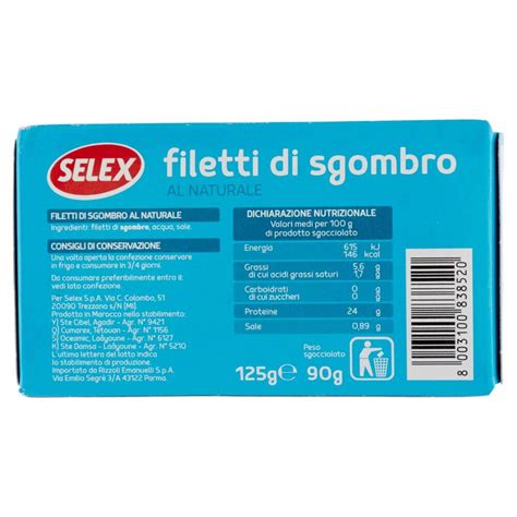 Selex Filetti Di Sgombro Al Naturale 125 G NonPesa It Spesa Online