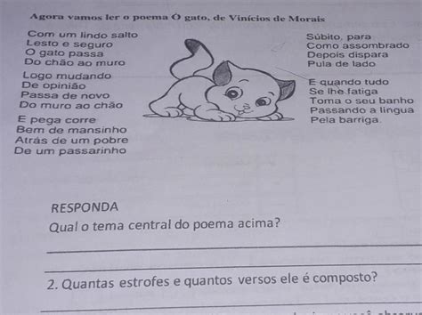 Qual O Tema Central Do Poema Acima Quantas Estrofes E Quantos Versos