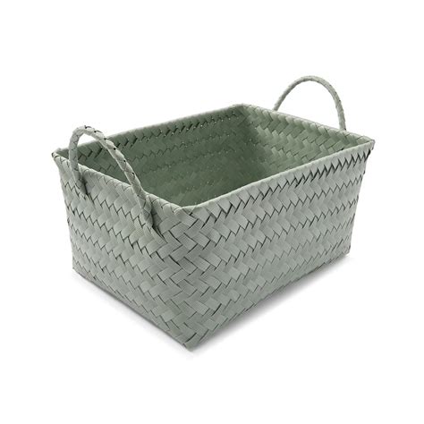 Rectangle Plastic Weave Basket Sage Anko Target Australia