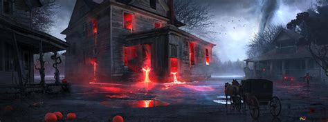 Haunted House Of Halloween Night 2K wallpaper download