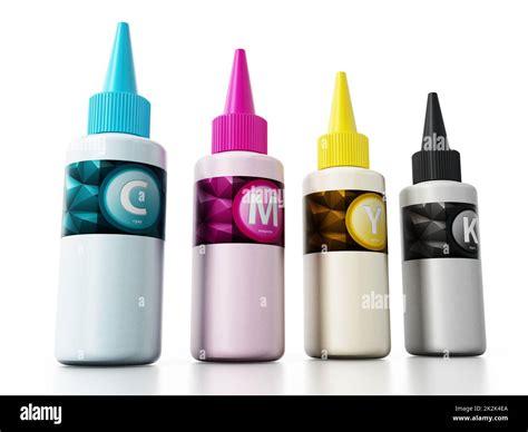 Cmyk Ink Filling Bottles 3d Illustration Stock Photo Alamy