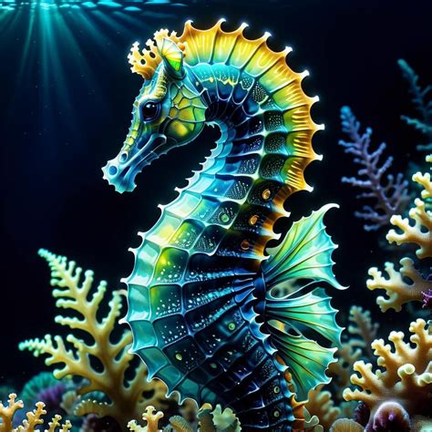 Bioluminescent Ocean Seahorse Ai Generated Artwork Nightcafe Creator