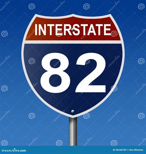 Highway Sign For Interstate 82 Stock Illustration Illustration Of