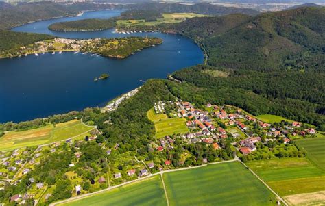 Bringhausen Von Oben Ortskern Am Uferbereich Des Edersee In