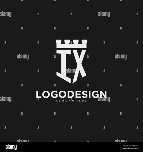 Initials IX Logo Monogram With Shield And Fortress Design Vector